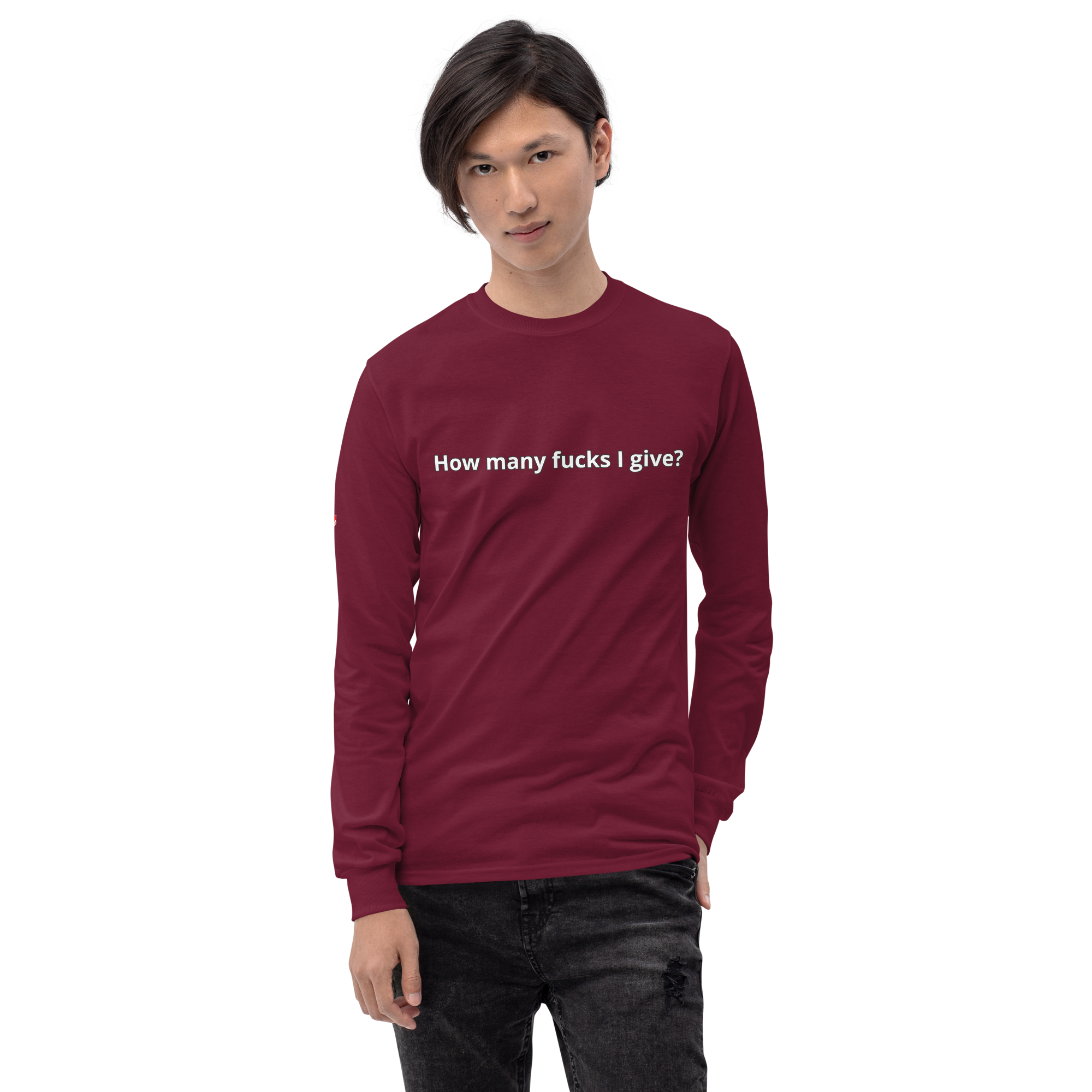 "0 f#cks given." Men’s Long Sleeve Shirt
