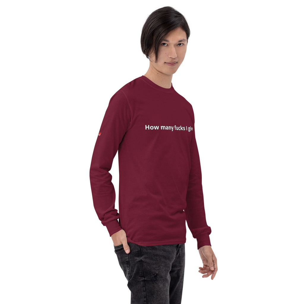 "0 f#cks given." Men’s Long Sleeve Shirt