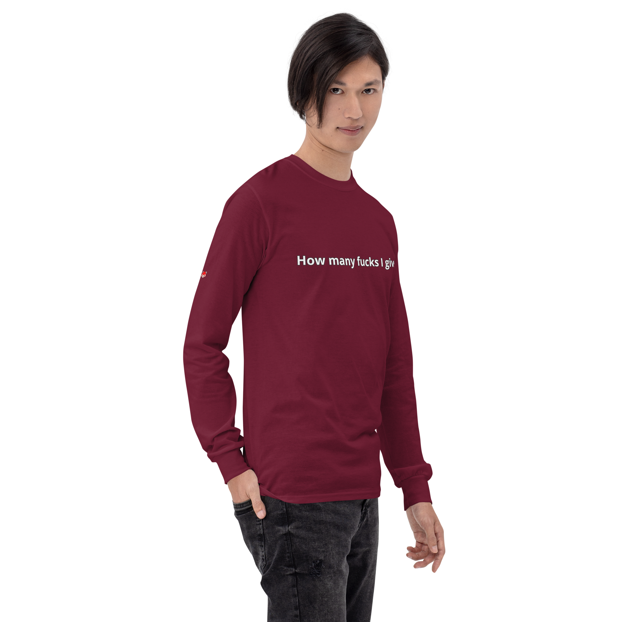 "0 f#cks given." Men’s Long Sleeve Shirt