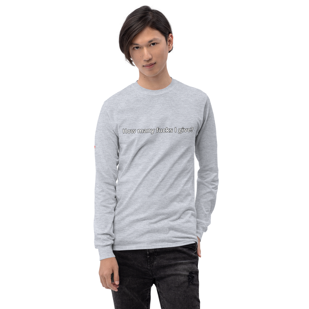 "0 f#cks given." Men’s Long Sleeve Shirt