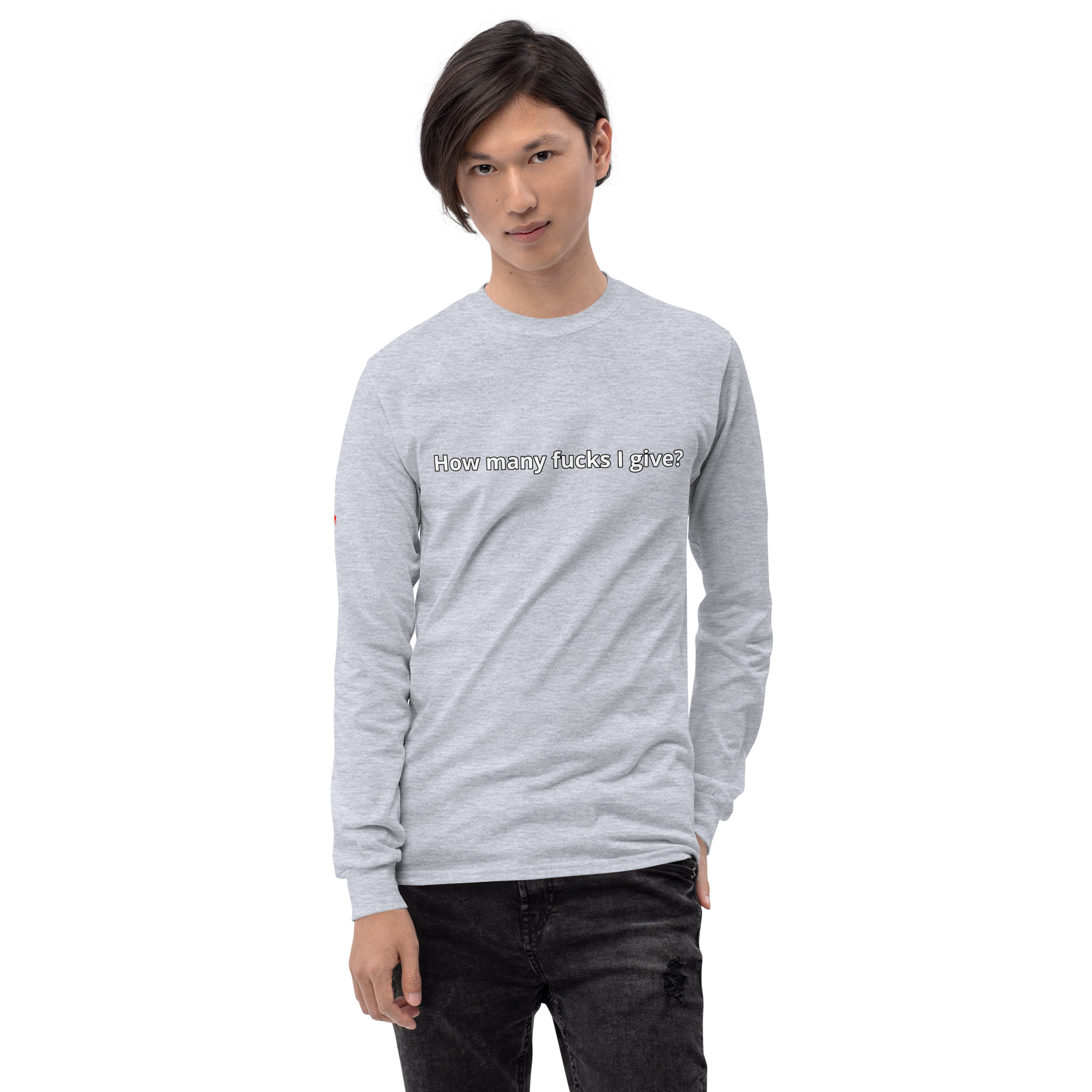 "0 f#cks given." Men’s Long Sleeve Shirt
